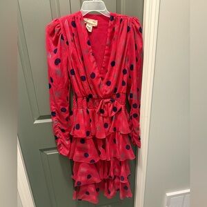 Adina J Fashions Vintage 80s Pink Dress with Polka Dots